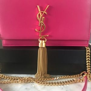 Ysl Saint Laurent Kate tassel wallet on Chain pink